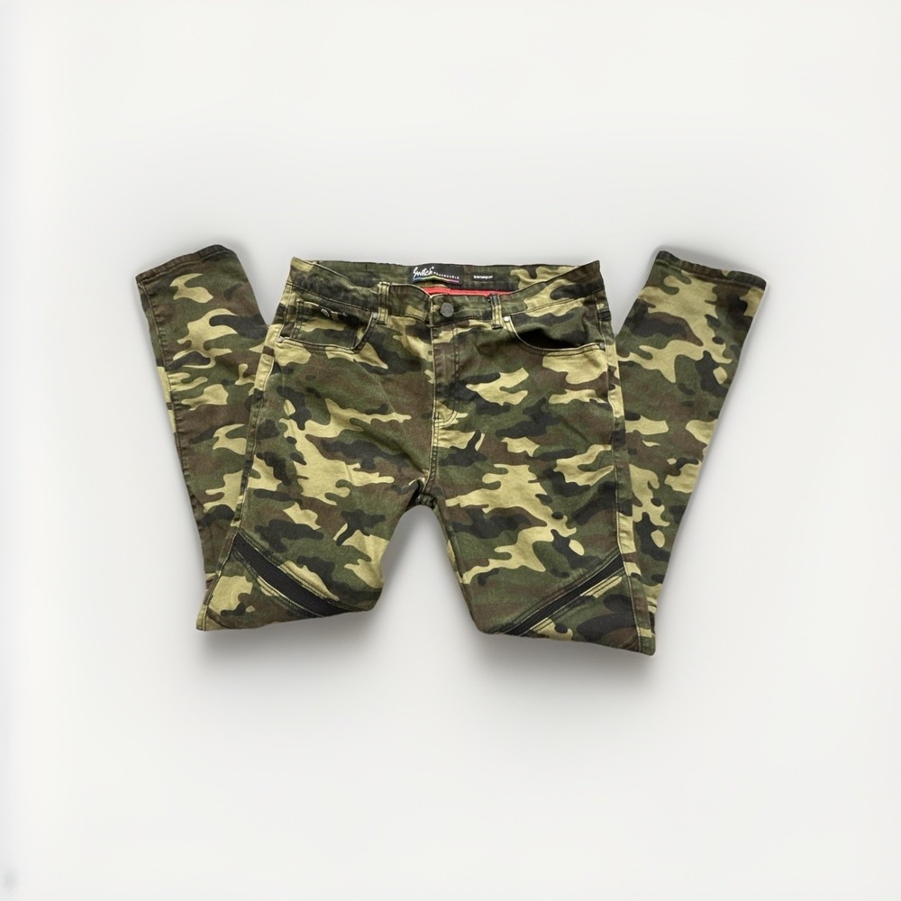 Switch Remarkable Camo Moto Jeans 38x34 Ribbed‎ Panel Stretch